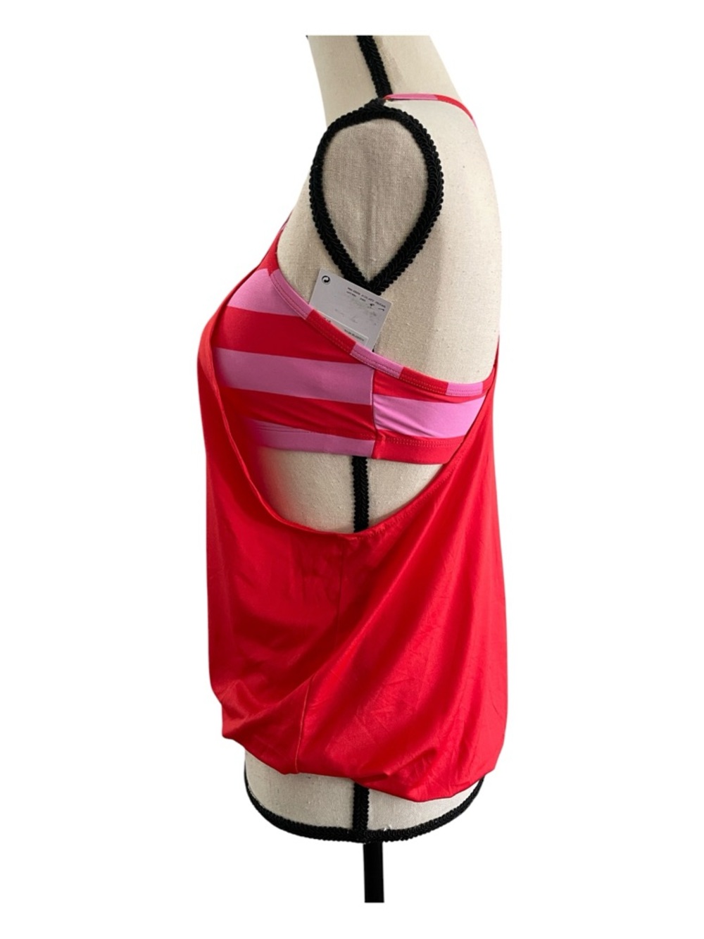 ♥️Women's♥️Nike Statement Red & Pink
Stripe Layered Tankini- Size (S) - Picture 3 of 7